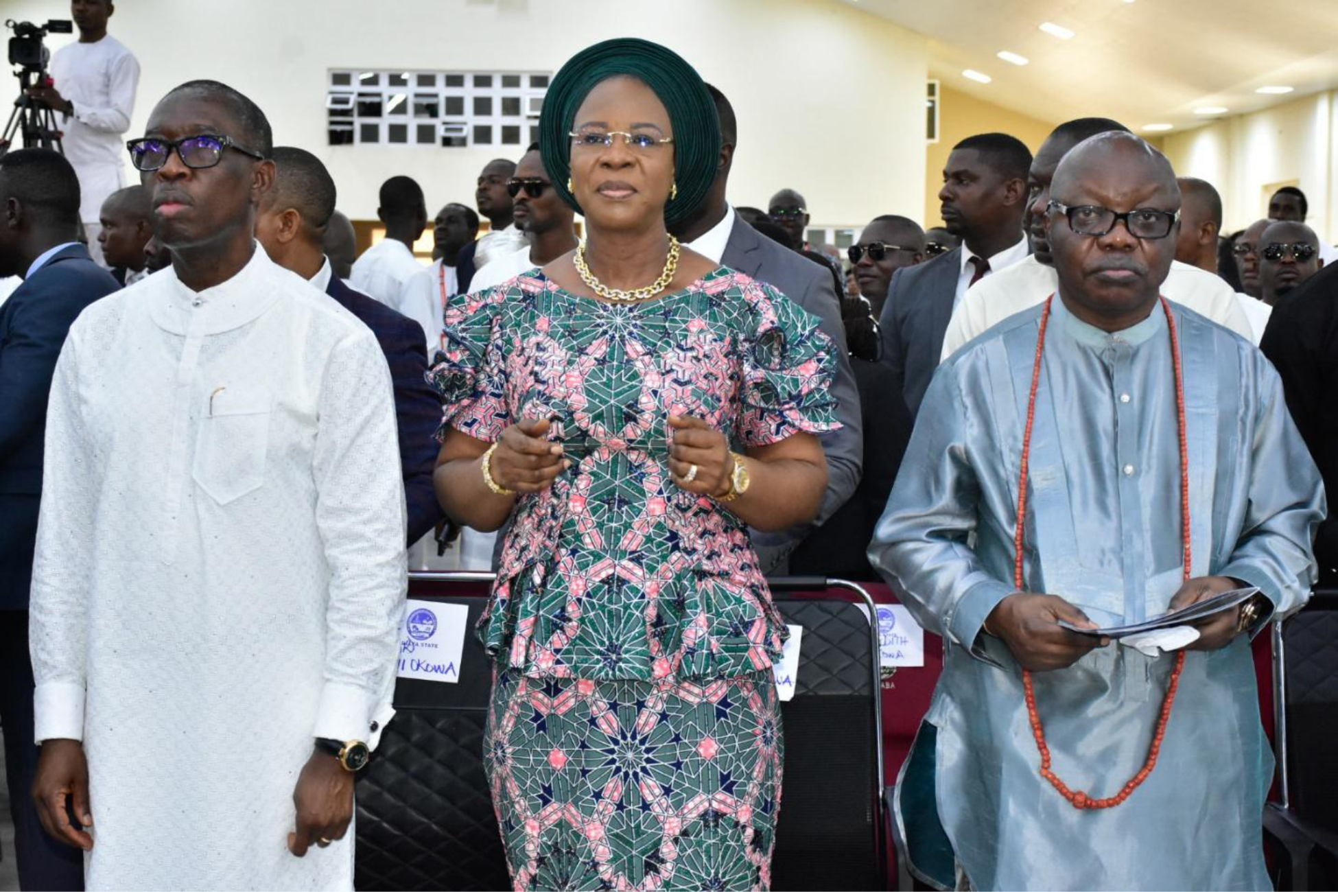 From left: Dr. Ifeanyi Okowa, Dame Edith and Dr. Emmanuel Uduaghan 